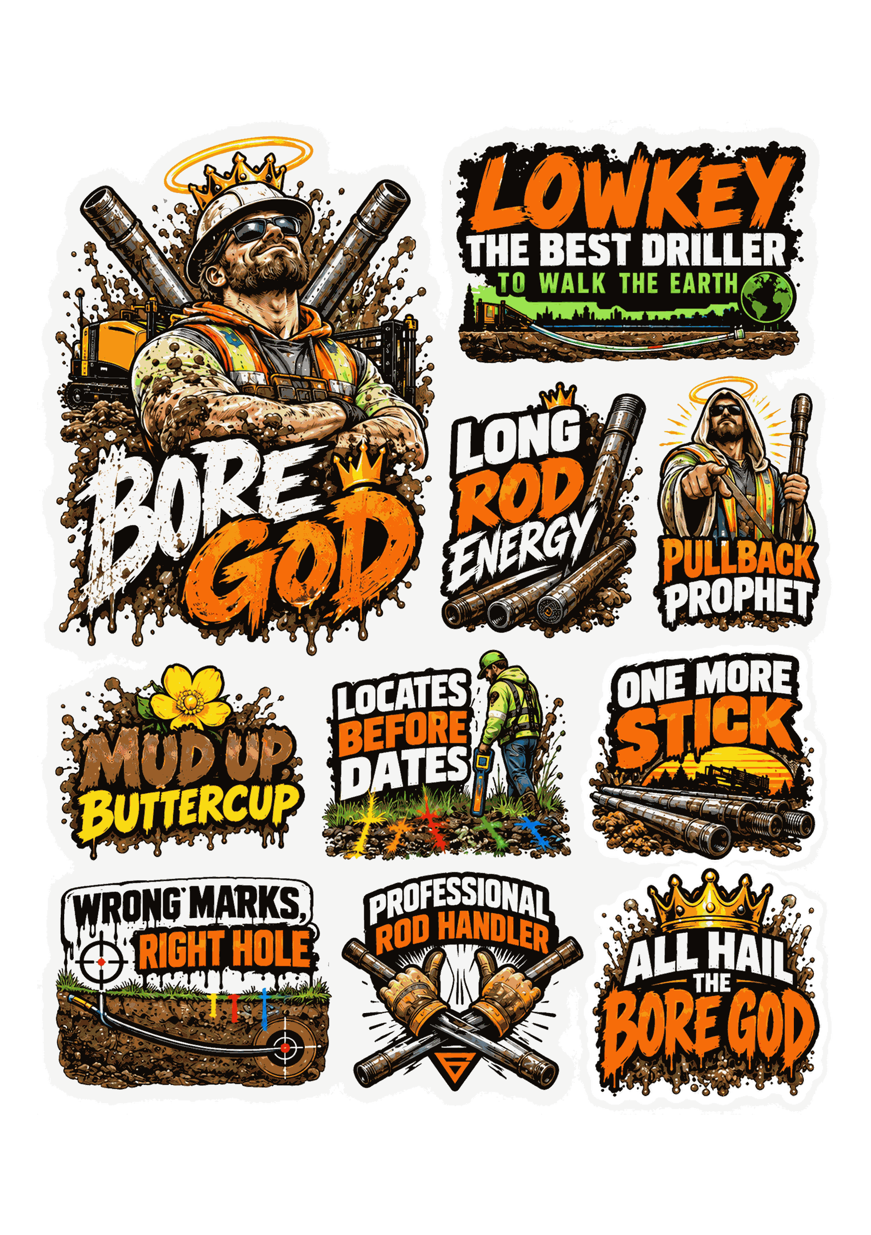 Bore God Sticker Sheet