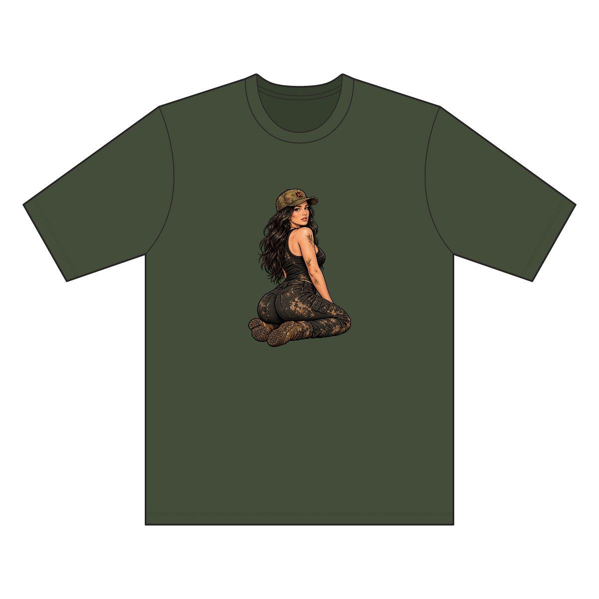 Mud-Link Pinup Workwear Pro Tee in Tactical Green