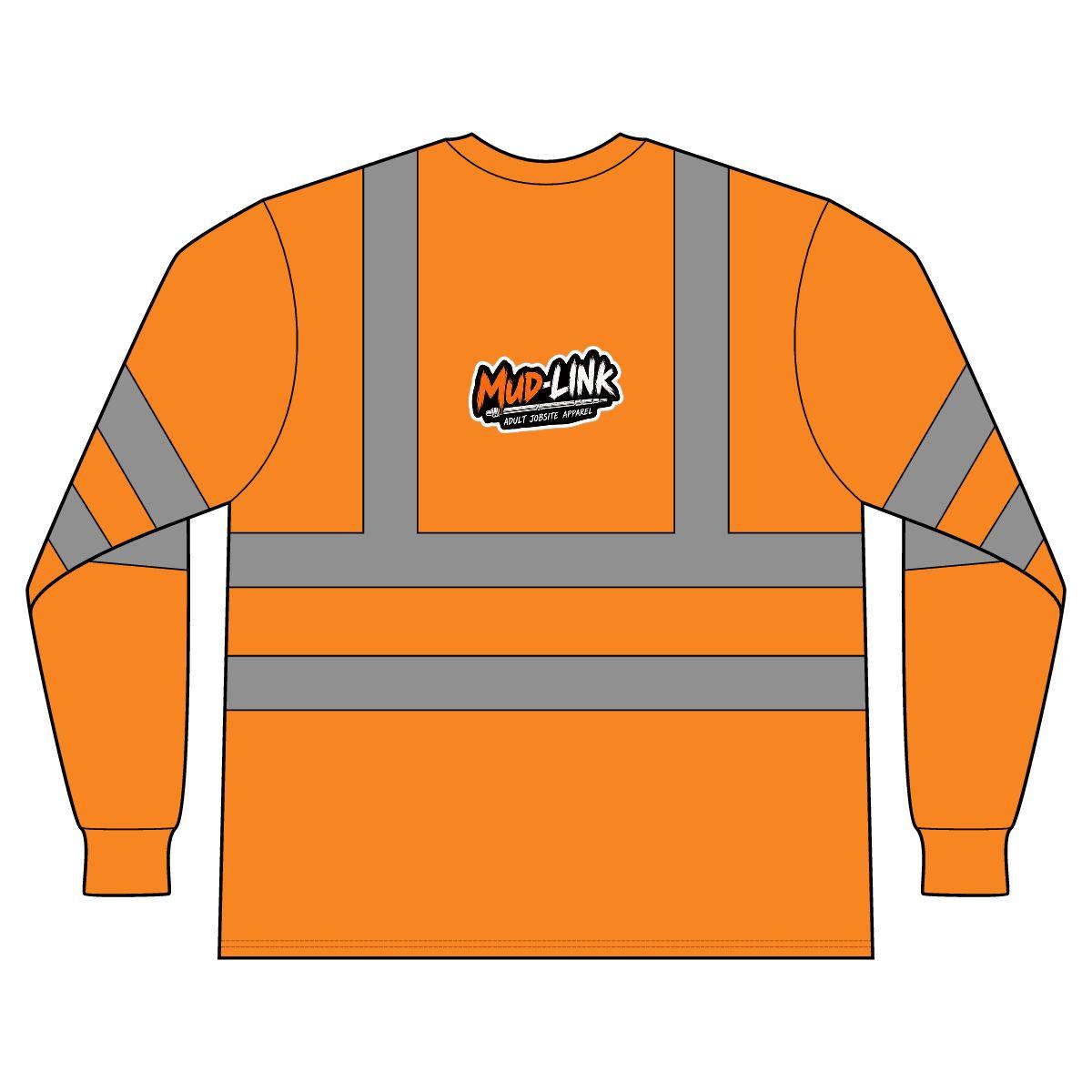 Mud-Link Class 3 Long Sleeve Reflective Tee in Safety Orange