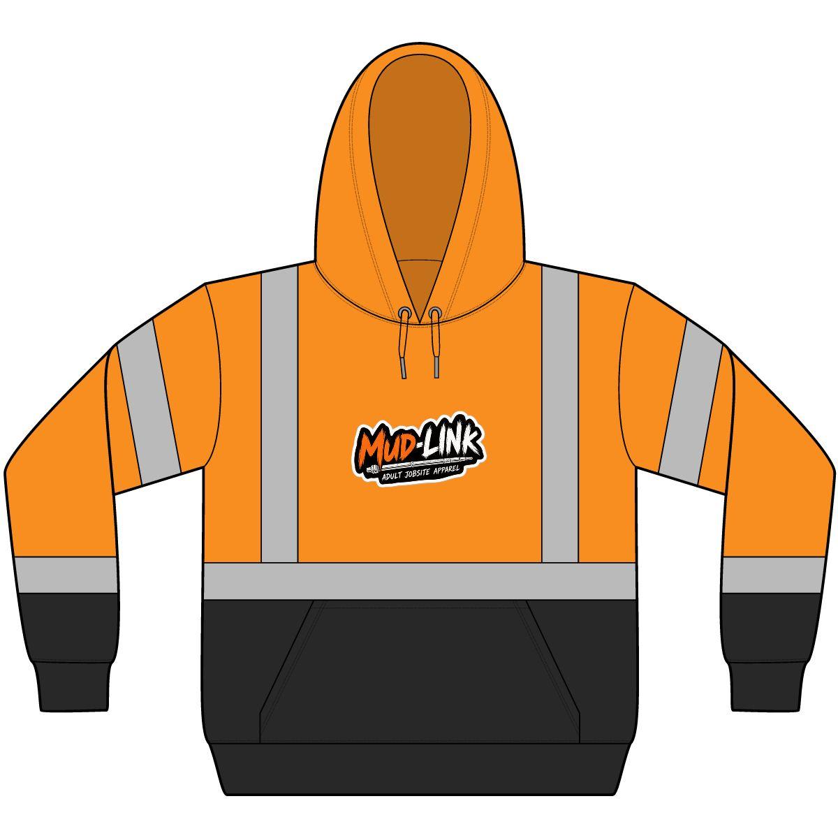 Mud-Link Class 3 Heavy-Duty Fleece Hoodie in Safety Orange