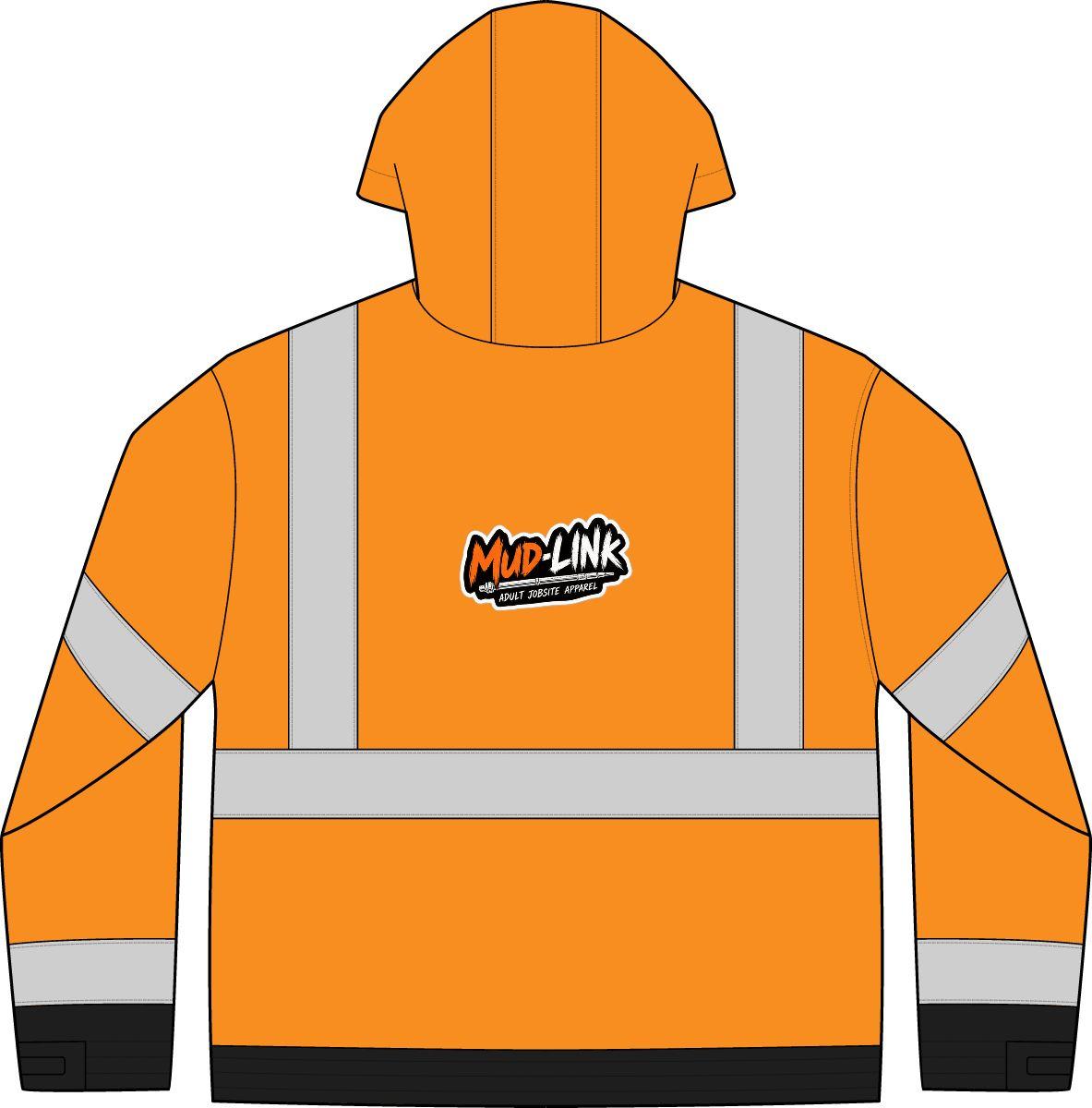 Mud-Link Class 3 Insulated Bomber Jacket in Safety Orange