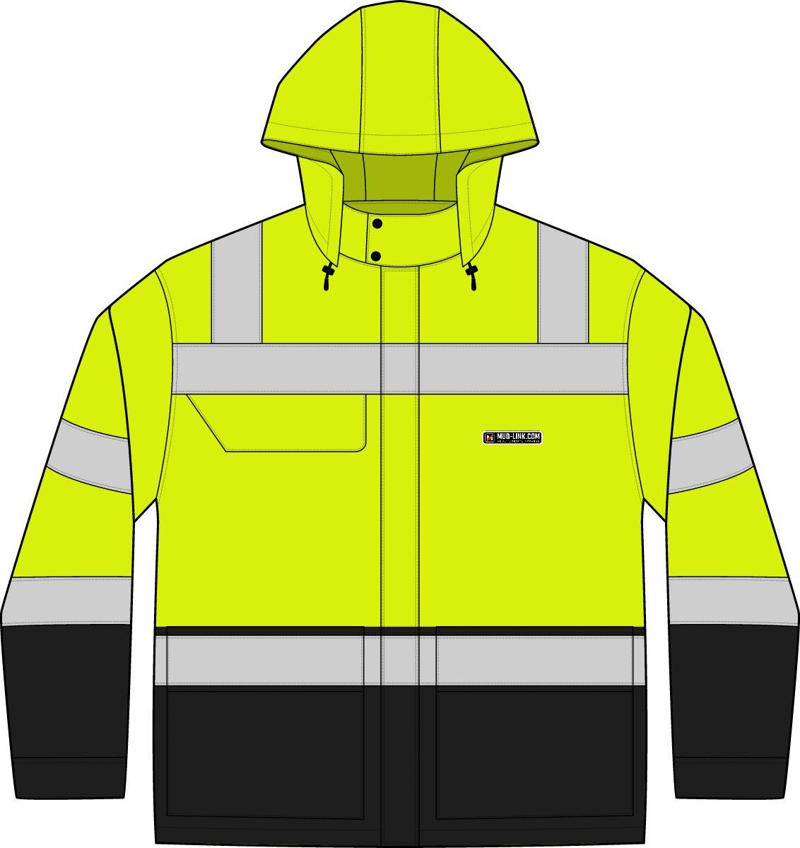 Mud-Link Class 3 Waterproof 3-In-1 Parka in Safety Yellow