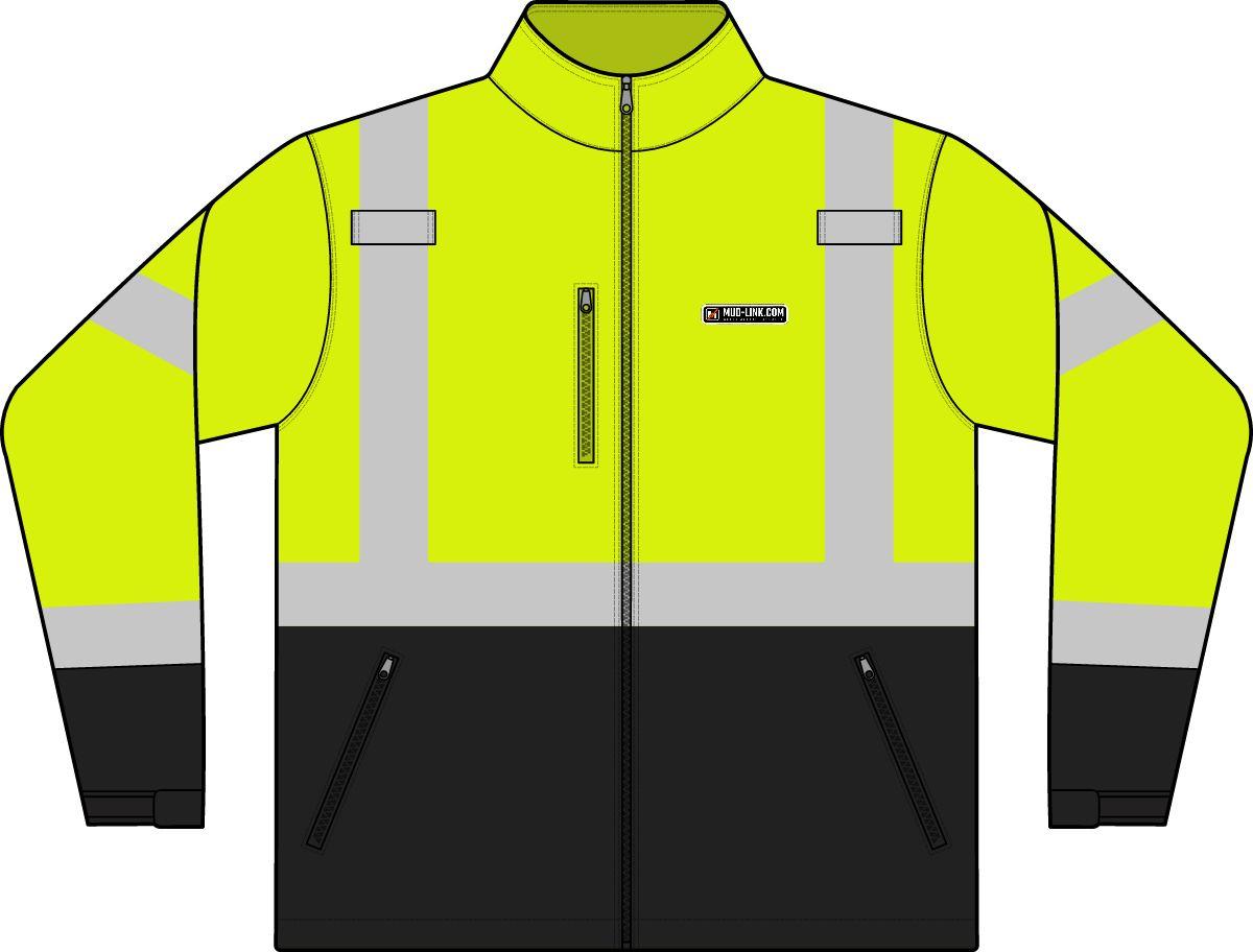 Mud-Link Class 3 Soft Shell Jacket in Safety Yellow
