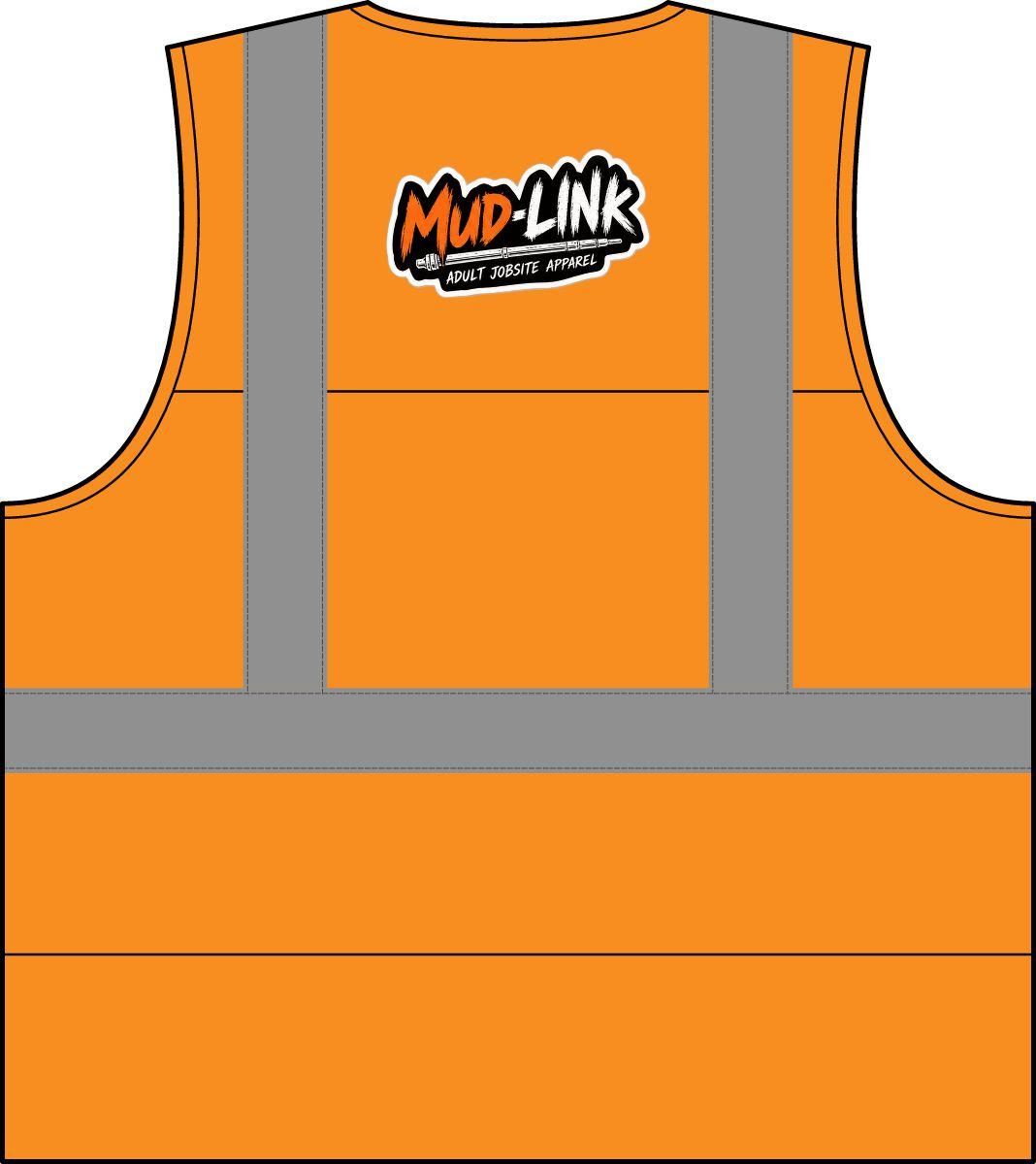 Mud-Link Class 2 Mesh Back Safety Vest in Safety Orange