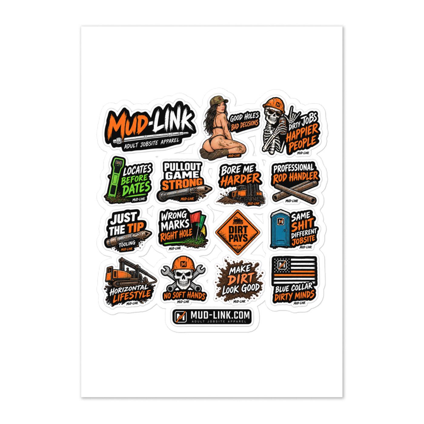 Mud-Link Crew Pack Sticker Sheet